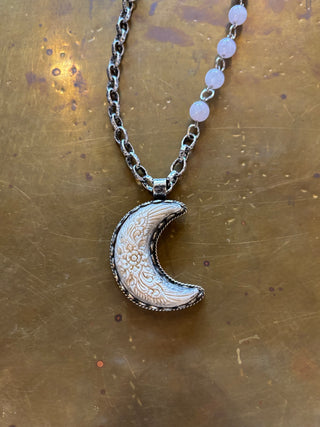 Tibetan Floral Moon Necklace