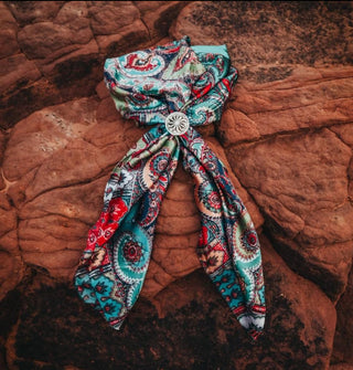 Turq & Red Paisley Wild Rag