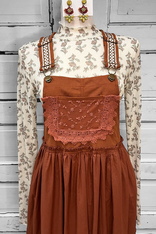 Copper Brown Overall Dress