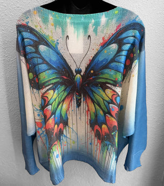 Blue Butterfly Sweater