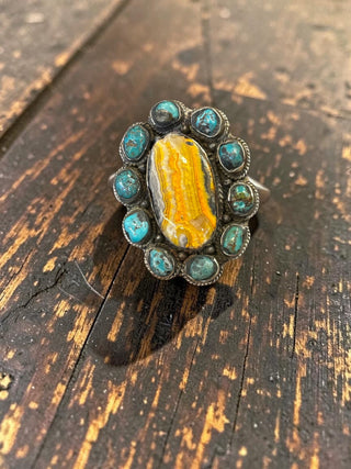 Turquoise & Bumblebee Jasper Ring