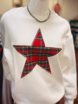 Plaid Christmas Star Top