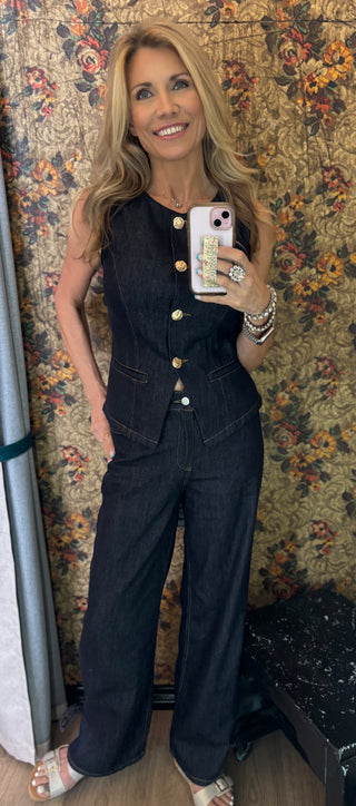 Denim Tie Pants