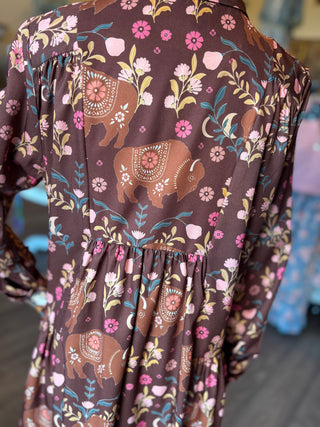 Boho Buffalo Dress