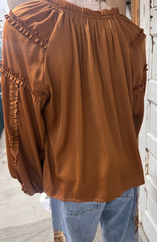 Copper Satin Top