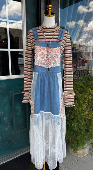 Patchwork Pocket Skirtall Dress