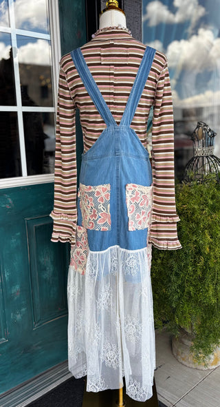 Patchwork Pocket Skirtall Dress
