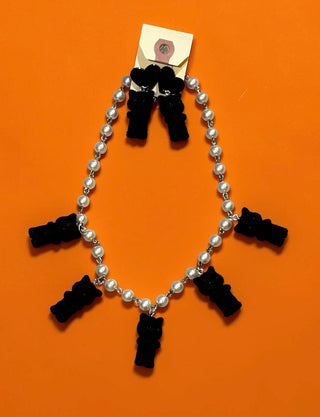 Black Cat Necklace Set