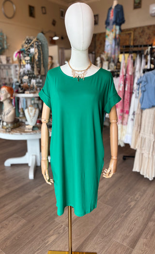 Kelly Rolled Sleeve Dress