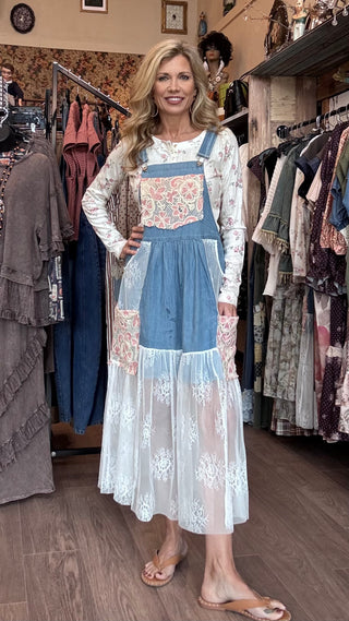 Patchwork Pocket Skirtall Dress