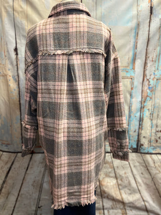 Grey/Pink Flannel