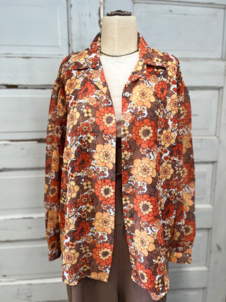 Retro Orange Blouse