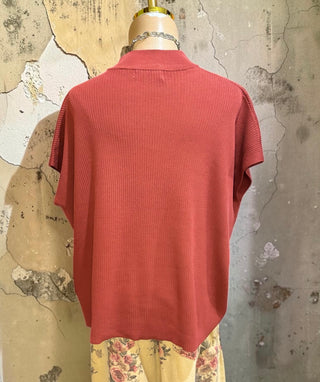 Rust Mock Neck Sweater