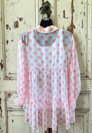 Pink Polka Dot Top