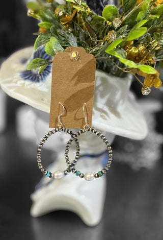 Turquoise & Pearl Earrings