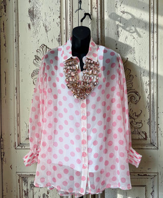 Pink Polka Dot Top