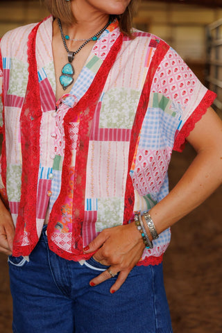 Patchwork & Lace Top