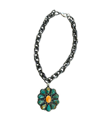 Spiny Oyster & Turquoise Necklace