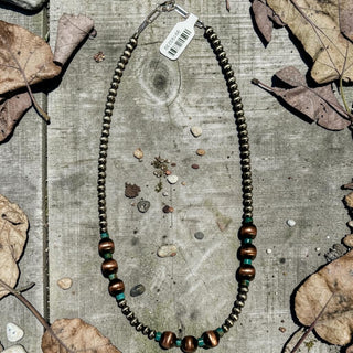 Sterling Pearls & Copper with Turquoise