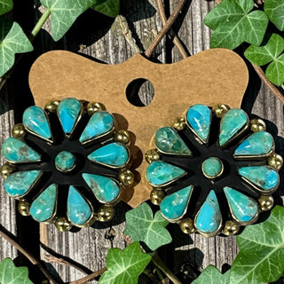 Brass & Turquoise Earrings