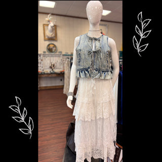 Lace Tiered Maxi Skirt