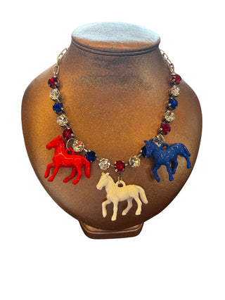 USA Bling Horse Necklace
