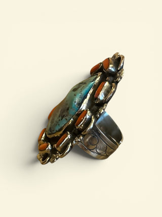 Coral & Turquoise Ring
