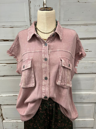 Dusty Rose Button Up