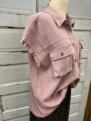 Dusty Rose Button Up