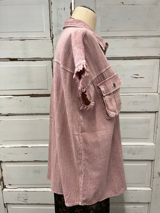 Dusty Rose Button Up