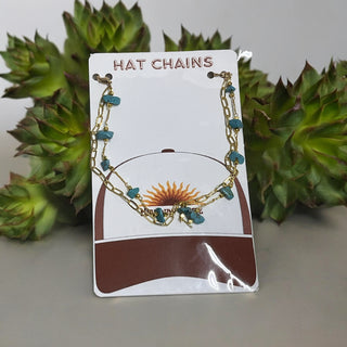 Gold & Turquoise Hat Chain