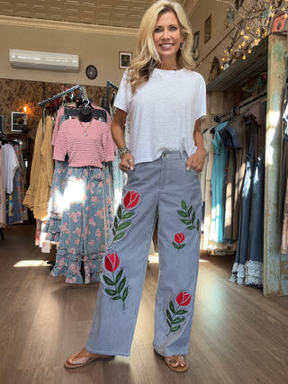 Shabby Rose Striped Pant