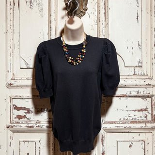 Black Puff Sleeve Sweater