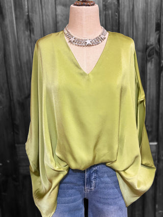 Matcha Satin Top