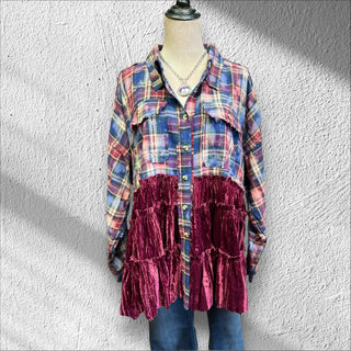 Velvet Tiered Shirt