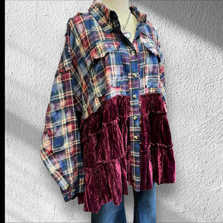 Velvet Tiered Shirt