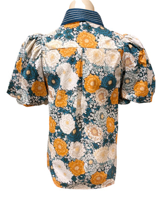 Teal Floral Top