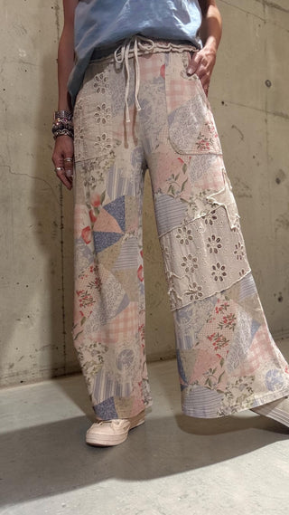 Patchwork Mineral Washed Pants