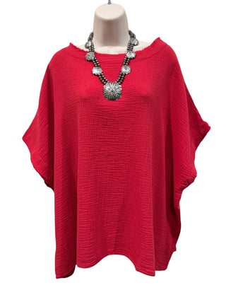 Red Poncho Top