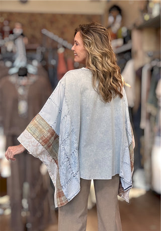 Heart Patchwork Poncho Top