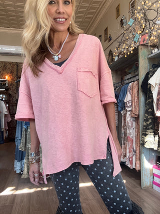 Pink Coral Slouch Top