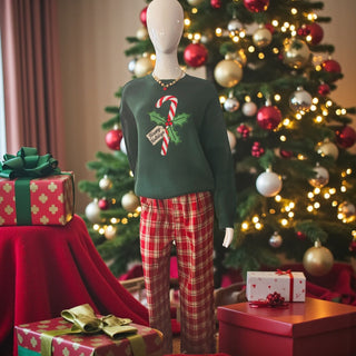 Red Holiday Plaid Pants