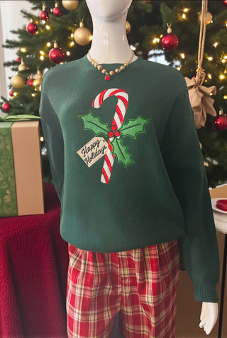 Candy Cane Holidays Sweater