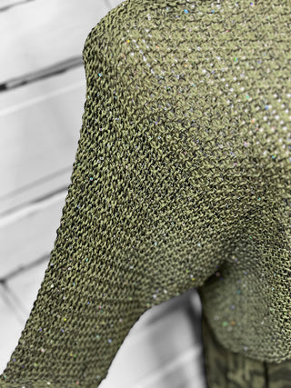 Olive Shimmer Sweater