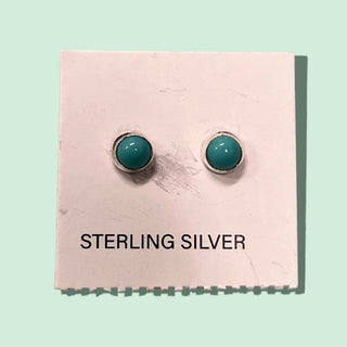 Simple Sterling Turquoise Studs