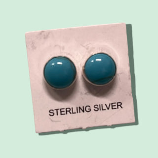 Simple Sterling Turquoise Studs