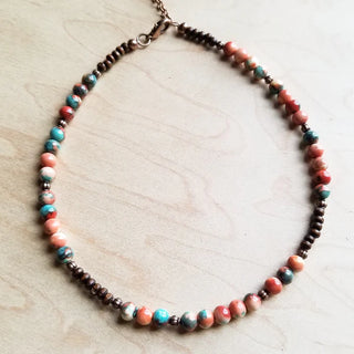 Multi-Colored Natural Bead Necklace