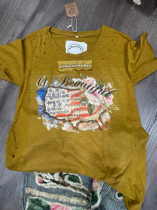 Rare Bird USA Tattered Tee