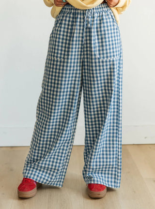 Blue Gingham Pants
