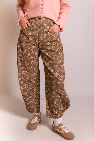 Floral Barrell Pants